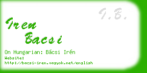 iren bacsi business card