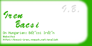 iren bacsi business card